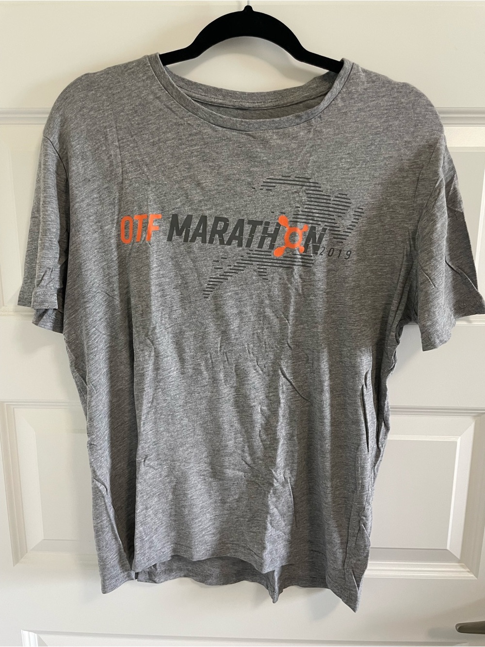 Orangetheory Gray OTF Marathon Short-Sleeve Tee with Orange Logo